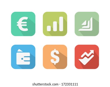 Super Flat Clean Financial Icons Collection