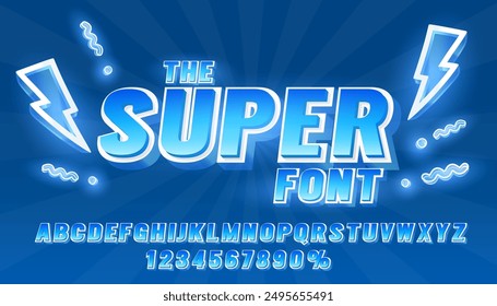 The Super font set collection, letters and numbers symbol. Vector illustration