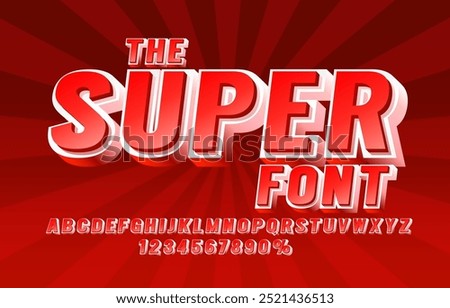 The Super font set collection, letters and numbers symbol. Vector illustration