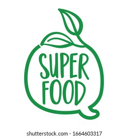 Super food logo - Support healthy food, buy fresh products. Flat vector illustrations on white background. Element for labels, stickers or icons, t-shirts or mugs. healthy food design. Go healthy.