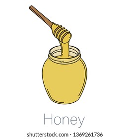 Super food  multi color icon in trendy flat style isolated on white background. Honey symbol. 
Vector illustration