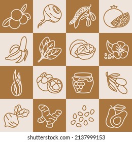 Super food set icon symbol template for graphic and web design collection logo vector illustration