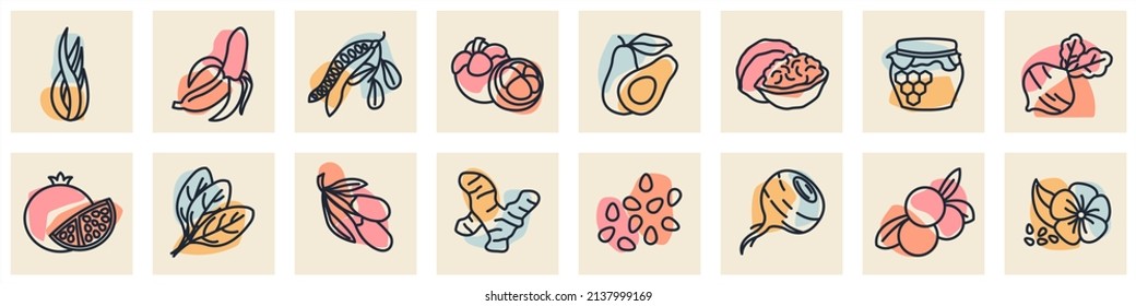 Super food set icon symbol template for graphic and web design collection logo vector illustration