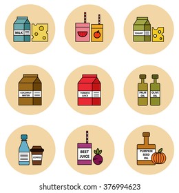 Super food vector icon set