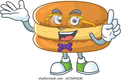 Super Funny Schokoladenmakaronen im Nervenmascot-Design-Stil