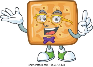Super Funny crackers in nerd mascot design style