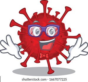 Super Funny Geek betacoronavirus cartoon character design