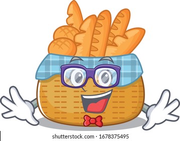 Super Funny Geek bread basket cartoon character design