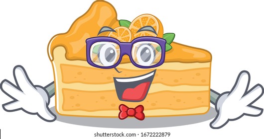 Super Funny Geek cheesecake orange cartoon character design