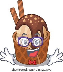 Super Funny Geek coffee ice cream cartoon character design