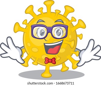 Super Funny Geek corona virus diagnosis cartoon character design
