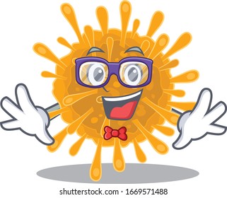 Super Funny Geek coronavirus cartoon character design