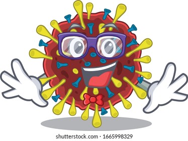 Super Funny Geek coronavirus molecule cartoon character design