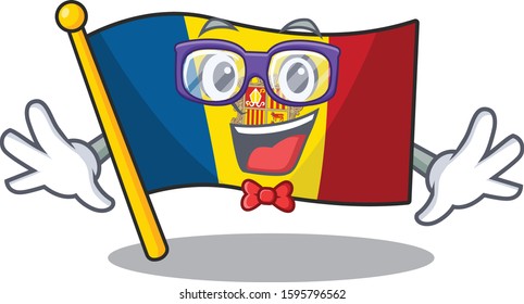 Super Funny Geek flag andorra Scroll cartoon character design