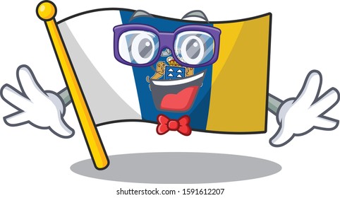 Super Funny Geek flag canary island Scroll cartoon character design