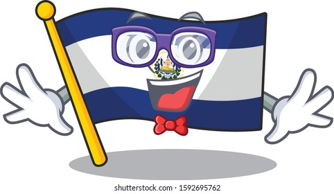 Super Funny Geek flag el salvador Scroll cartoon character design