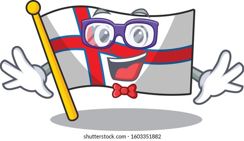 Super Funny Geek flag faroe island Scroll cartoon character design