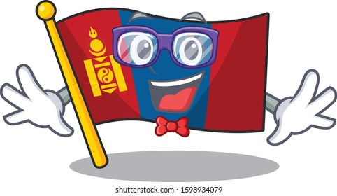 Super Funny Geek flag mongolia Scroll cartoon character design