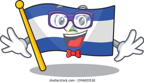 Super Funny Geek flag nicaragua Scroll cartoon character design