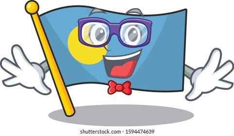 Super Funny Geek flag palau Scroll cartoon character design