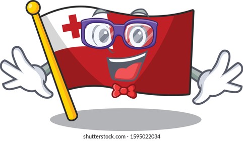 Super Funny Geek flag tonga Scroll cartoon character design