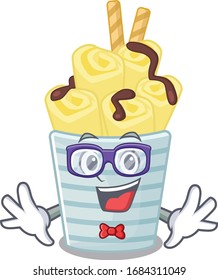 Super Funny Geek ice cream banana rolls cartoon character design