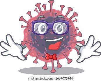 Super Funny Geek microbiology coronavirus cartoon character design