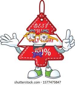 Super Funny Geek smart christmas best price tag mascot cartoon style