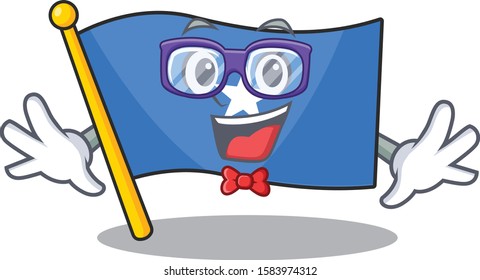 Super Funny Geek smart flag somalia mascot cartoon style