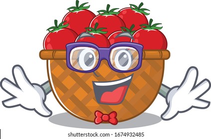 Super Funny Geek tomato basket cartoon character design