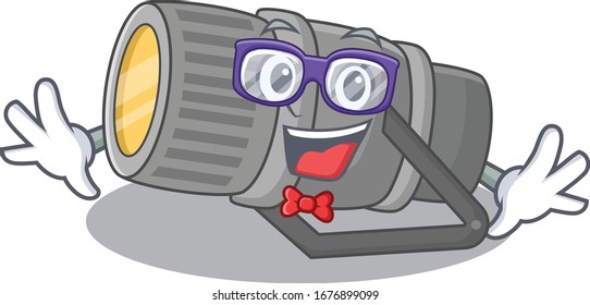 Super Funny Geek underwater flashlight cartoon character design