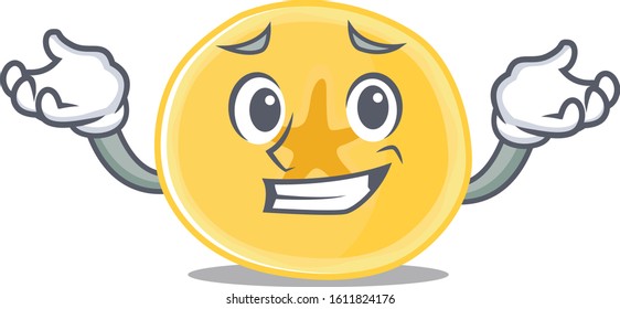 Super Funny Grinning banana chips mascot cartoon style