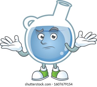 Super Funny Grinning blue potion mascot cartoon style