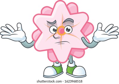 Super Funny Grinning chinese pink flower mascot cartoon style