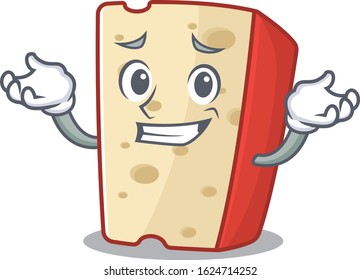 Super Funny Grinning dutch cheese mascot cartoon style