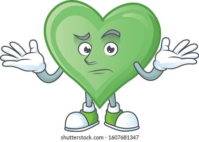 Super Funny Grinning green love mascot cartoon style