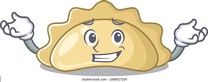 Super Funny Grinning pierogi mascot cartoon style