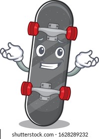 Super Funny Grinning skateboard mascot cartoon style