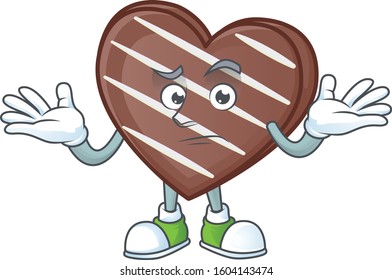 Super Funny Grinning stripes chocolate bar mascot cartoon style