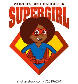 Super Girl The Best Daughter Logo Superhero Vector