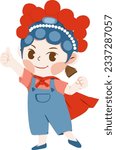 super girl cute chinese opera girl kid good gesture with smile face