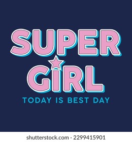 SUPER GIRL, GRAPHIC T SHIRT VECTOR DESIGNS AND OTHER USES.