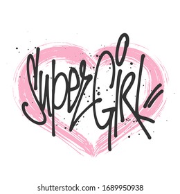 Super girl typography for print t shirt