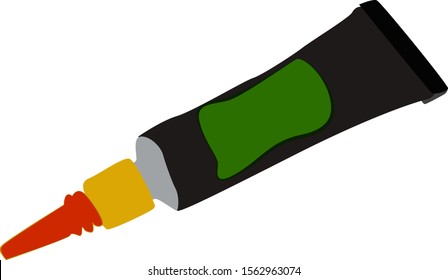 Super glue, illustration, vector on white background.