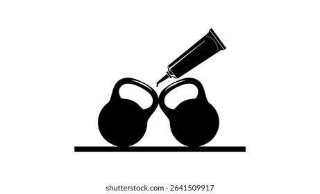 super glue symbol, black isolated silhouette