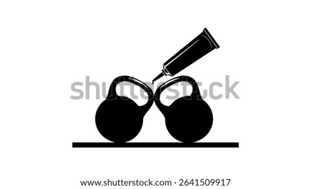 super glue symbol, black isolated silhouette