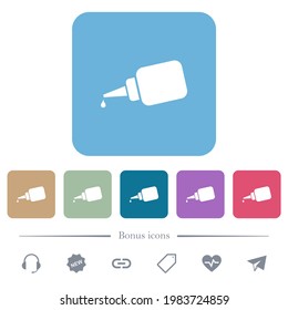 Superpege iconos planos blancos sobre fondo cuadrado redondeado de color. 6 iconos de bonificación incluidos