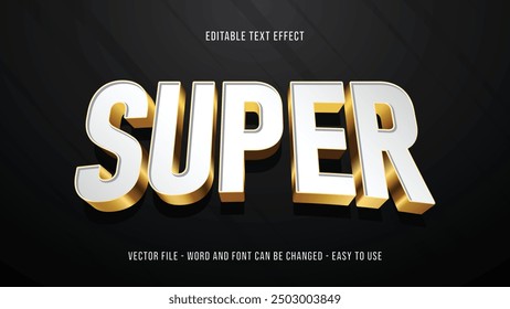 Super gold 3d text effect