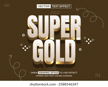 super gold editable text, font effect, 3d text for title