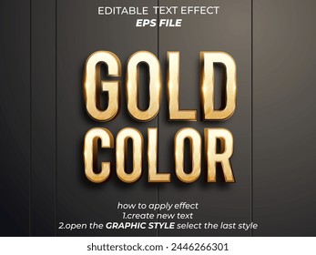 super gold text effect with 3d style, vector template